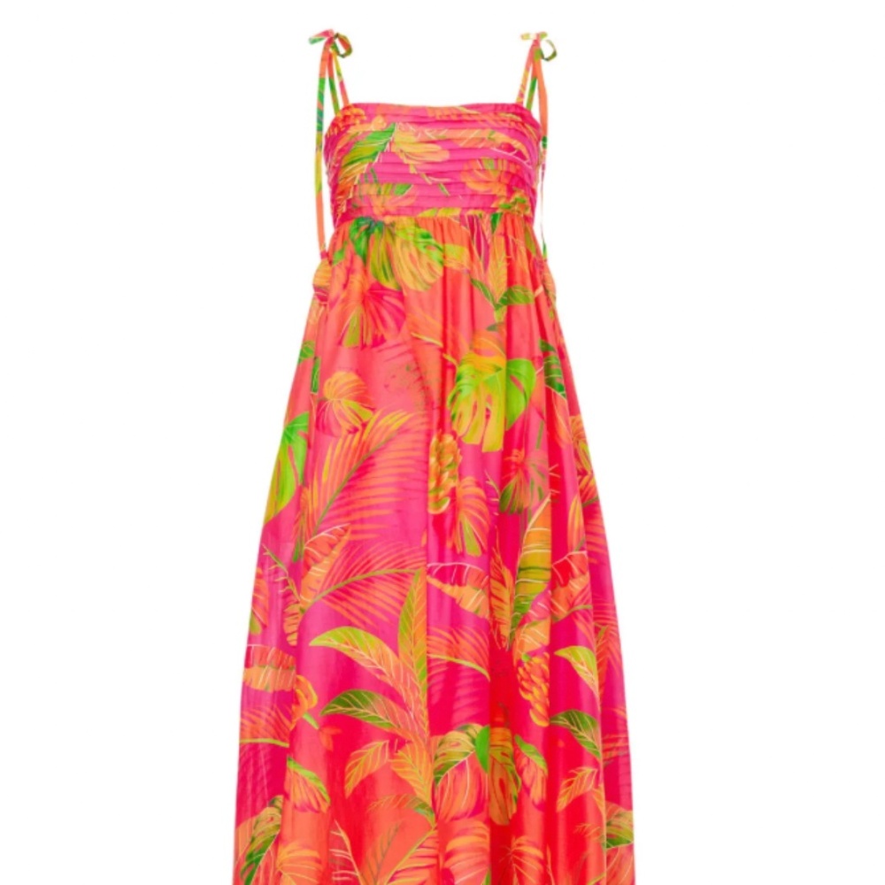 Farm Rio Orange Ombre Forest Maxi Dress